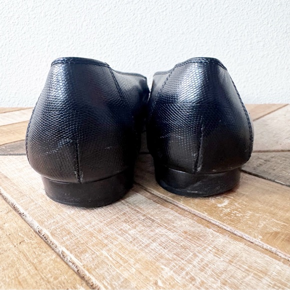 Salvador Ferragamo Black Loafers with Gold Accent - Picture 9 of 14